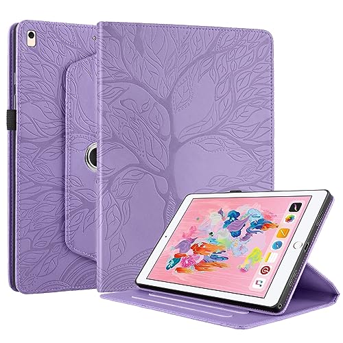 Succtopy Hülle für iPad 5. 2017/6. Generation 2018 9.7"/iPad Air/iPad Air 2 PU Leder 360°Drehbar Multi-Winkel Lederhülle mit Standfunktion und Stifthalter Schutzhülle iPad 9.7/iPad Pro 9.7 Violett von Succtopy