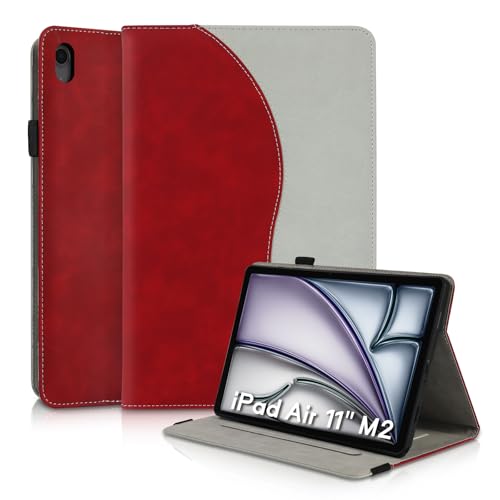 Succtopy Hülle für iPad Air 11 Zoll M3 2025/ M2 2024 Schutzhülle Ultradünne PU Leder mit Standfunktion und Stifthalter Tablet Hülle iPad Air 11 Zoll M3 2025/ M2 2024 Rot von Succtopy