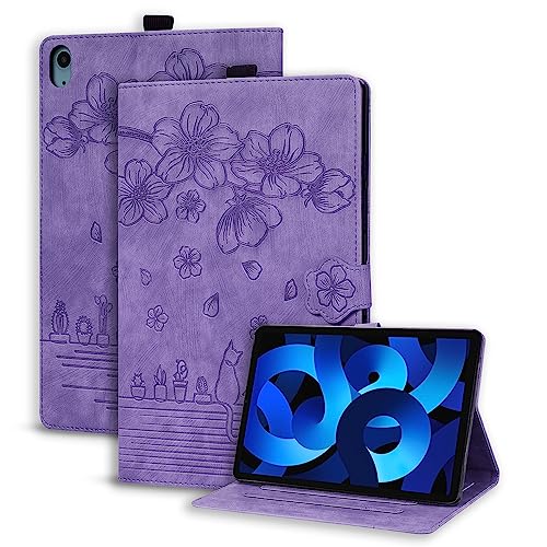 Succtopy Hülle für iPad Air 5. Generation 2022 / iPad Air 4. Generation 2020 10.9 Zoll Schutzhülle PU Leder mit Standfunktion und Stifthalter für iPad Air 5./4. Generation Hülle Case Violett von Succtopy