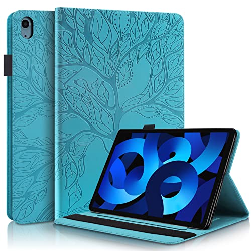 Succtopy Hülle für iPad Air 5.Generation 2022/ iPad Air 4.Generation 2020 10.9 Zoll Folio Flip PU Leder Schutzhülle Stifthalter Stand Wallet Cover Case Tablet Hülle iPad Air 5/4 10.9 Zoll Blau von Succtopy