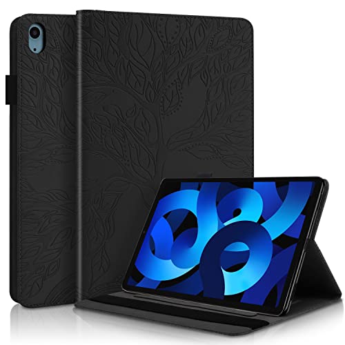 Succtopy Hülle für iPad Air 5.Generation 2022/ iPad Air 4.Generation 2020 10.9 Zoll Folio Flip PU Leder Schutzhülle Stifthalter Stand Wallet Cover Case Tablet Hülle iPad Air 5/4 10.9 Zoll Schwarz von Succtopy