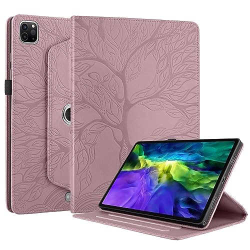 Succtopy Hülle für iPad Air 5.Generation 2022/ iPad Air 4.Generation 2020 10.9 Zoll PU Leder 360°Drehbar Multi-Winkel Lederhülle mit Standfunktion und Stifthalter Schutzhülle iPad Air 5/4 Rose Gold von Succtopy