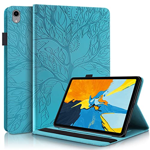 Succtopy Hülle für iPad Mini 6, Folio Flip PU Leder Schutzhülle iPad Mini 6 2021 Stifthalter Stand Wallet Cover Case Tablet Hülle iPad Mini 6. Generation 8.3 Zoll 2021,Baum Blau von Succtopy