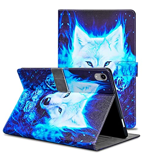 Succtopy Hülle für iPad Mini 6, Folio Flip PU Leder Schutzhülle iPad Mini 6 2021 Stifthalter Stand Wallet Cover Case Tablet Hülle iPad Mini 6. Generation 8.3 Zoll 2021,Feuerwolf von Succtopy