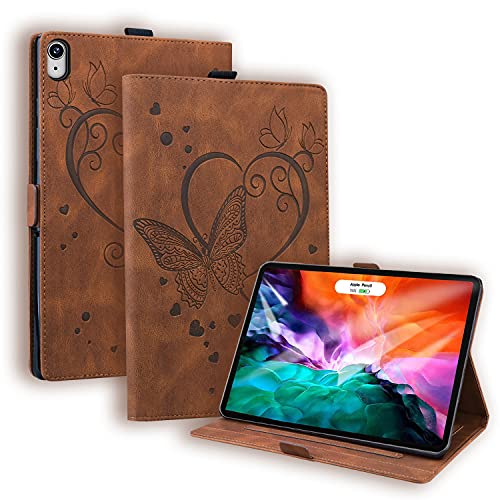 Succtopy Hülle für iPad Mini 6, Folio Flip PU Leder Schutzhülle iPad Mini 6 2021 Stifthalter Stand Wallet Cover Case Tablet Hülle iPad Mini 6. Generation 8.3 Zoll 2021,Schmetterling Braun von Succtopy
