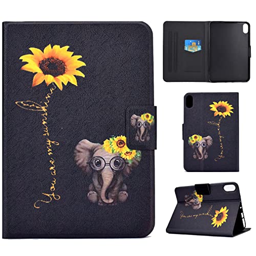 Succtopy Hülle für iPad Mini 6. Gen 2021 8.3", Folio Flip PU Leder Schutzhülle iPad Mini 6 Auto Einschlafen/Aufwachen Stand Wallet Cover Case Tablet Hülle iPad Mini 6 2021,Blumenelefant von Succtopy