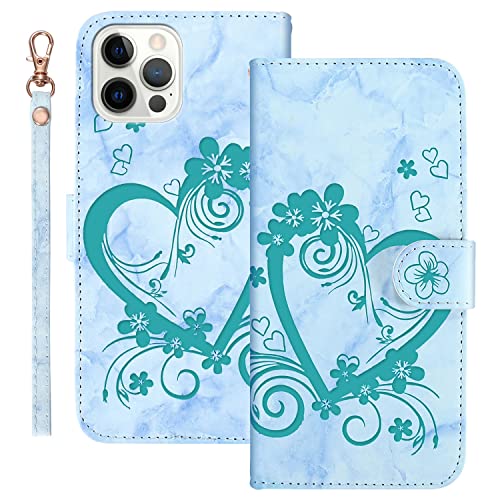 Succtopy Hülle für iPhone 13 Pro Handyhülle, PU Leder Folio Flip Handy Schutzhülle iPhone 13 Pro Klappbar Cover Case mit Brieftasche Standfunktion Tasche Klapphülle iPhone 13 Pro,Grün von Succtopy