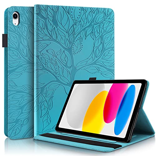 Succtopy Hülle iPad (A16) 11. Generation 11 Zoll 2025, iPad 10. Generation 10.9 Zoll 2022 PU Leder Schutzhülle mit Stifthalter Folio Flip Wallet Cover Case Hülle Blau von Succtopy