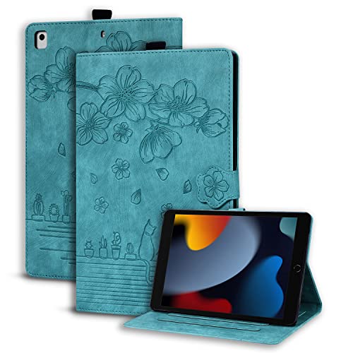 Succtopy Hülle iPad 9/8/7 (10.2", Modell 2021/2020/2019,9./8./7. Generation) Folio Flip PU Leder Schutzhülle Stifthalter Stand Wallet Cover Case Tablet Hülle iPad 10.2 Zoll 2021/2020/2019 Hellgrün von Succtopy