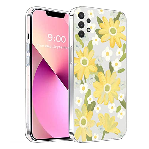 Succtopy Samsung Galaxy A13 4G Handyhülle,Hülle TPU Weiche Schlank Schutzhülle Handytasche Flexibel Case Handy Hülle für Samsung Galaxy A13 4G 6.6 Zoll(Gelbe Blume) von Succtopy