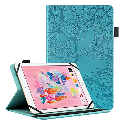 Succtopy Universal Tablet Hülle 10 Zoll - Folio Flip PU Leder Tasche Schutzhülle mit Stifthalter und Ständer für 9" 9.7" 10.1",Wallet Cover Case für Galaxy Tab A,Huawei MediaPad,Lenovo Tab,Blau von Succtopy