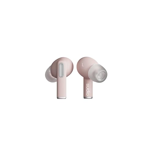 Sudio A1Pro Powder Pink, InEar Ohrhörer mit Bluetooth, Touch Control mit kompakter kabelloser Ladeschale, IPX4 geschützt, Active Noise Cancellation, mit integriertem Mikrofon, Premium Crystal Sound von Sudio
