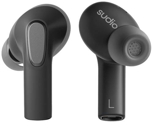 Sudio E3 In Ear Headset Bluetooth® Stereo Schwarz Noise Cancelling Headset, Ladecase, Touch-Steueru von Sudio