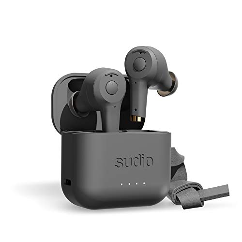 Sudio ETT True Wireless In-Ear Ohrhörer - Active Noise Cancelling (ANC), Transparency Mode, IPX5 Wasserdicht, Bis Zu 30 Stunden Spielzeit, Kabelloses Laden, für iOS,und Android (Anthrazit) von Sudio