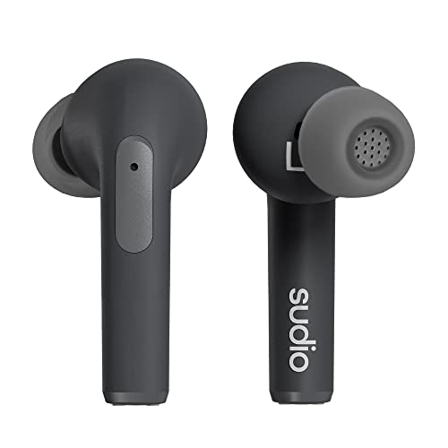 Sudio N2 Pro True Wireless Bluetooth In-Ear Ohrhörer mit ANC - Multipoint-Verbindung, IPX4 wasserabweisend, USB-C und kabelloses Laden, Mikrofon, 30h Spielzeit mit Ladehülle (schwarz) von Sudio