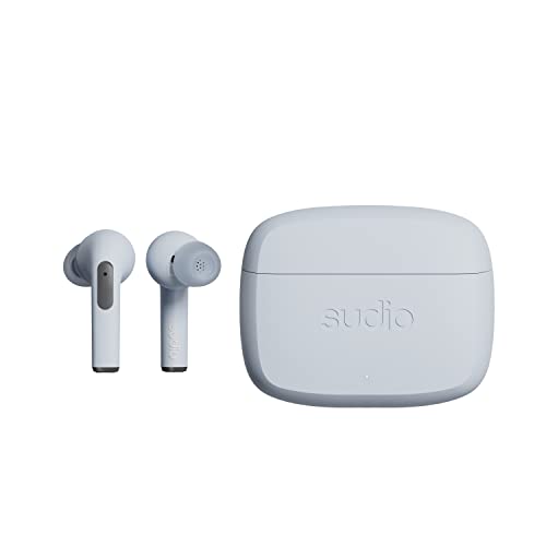 Sudio N2 Pro True Wireless Bluetooth In-Ear-Ohrhörer mit ANC - Multipoint-Verbindung, IPX4 wasserdicht, USB-C und kabelloses Laden, Mikrofon, 30h Spielzeit mit Ladehülle (blau) von Sudio