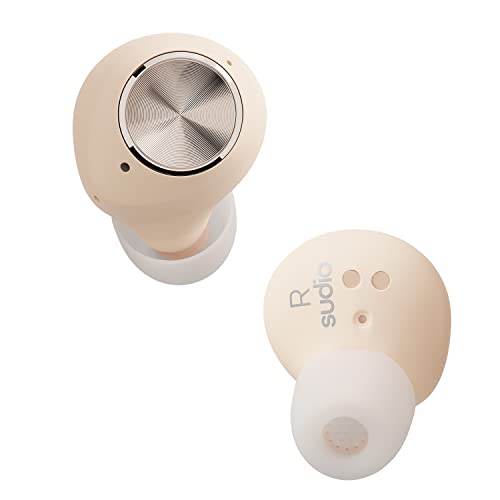 Sudio T2 True Wireless In-Ear Kopfhörer mit Bluetooth 5.2, Active Noise Cancelling, Integriertes Mikrofon, Bis Zu 35 Stunden Spielzeit, Schnellladung, Schweiß- und Spritzwassergeschützt (Sand) von Sudio