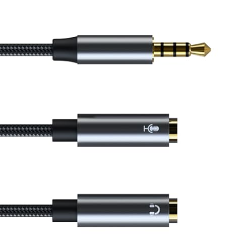 Geflochtenes Soundsplitterkabel Mit Goldplatten Steckverbinder 3 5 Mm Soundsplitter Für Ohrhörer Mikrofon Stereo Sound Auf Computern von SueaLe