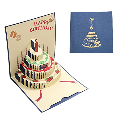 SueaLe 3D-Pop-up-Geburtstagskarten „Alles Gute zum Geburtstag“-Grußkarte für Mädchen, Kind, Ehefrau, Ehemann, Freund, Postkarten, Geschenk, Geburtstagskuchenkarte von SueaLe