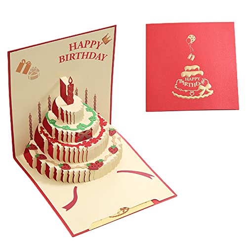 SueaLe 3D-Pop-up-Geburtstagskarten „Alles Gute zum Geburtstag“-Grußkarte für Mädchen, Kind, Ehefrau, Ehemann, Freund, Postkarten, Geschenk, Geburtstagskuchenkarte von SueaLe