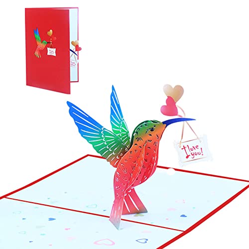 SueaLe 3D für Pop-Up-Karten, Kolibri, Valentinstag, Jahrestag, Grußkarten, Weddin von SueaLe
