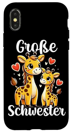 Große Schwester Giraffenliebhaberin Älteres Geschwisterkind Hülle für iPhone X/XS von Süße Giraffe Große Schwester in spe Neue Schwester
