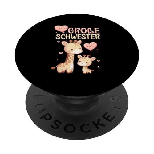Große Schwester Giraffenliebhaberin Älteres Geschwisterkind PopSockets Klebender PopGrip von Süße Giraffe Große Schwester in spe Neue Schwester