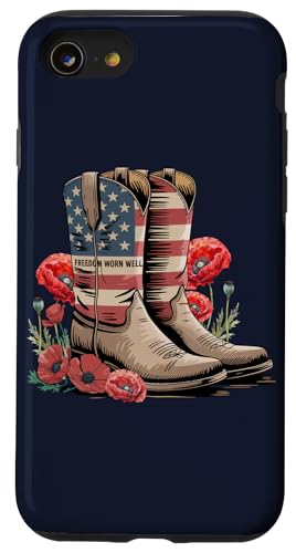 Patriotisch westliche rustikale USA Amerika Hülle für iPhone SE (2020) / 7 / 8 von Süße und freche benutzerdefinierte Gibutiquen