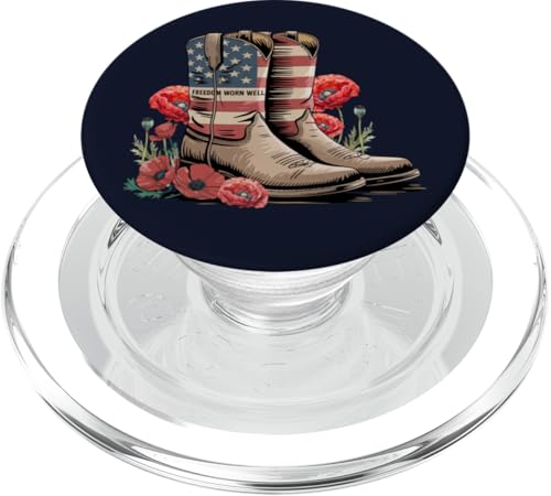 Patriotisch westliche rustikale USA Amerika PopSockets PopGrip für MagSafe Patriotisch westliche rustikale USA Amerika PopSockets PopGrip für MagSafe von Süße und freche benutzerdefinierte Gibutiquen