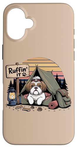 Shihtzu Hundcamping Hülle für iPhone 16 Plus Shihtzu Hundcamping Hülle für iPhone 16 Plus von Süße und freche benutzerdefinierte Gibutiquen