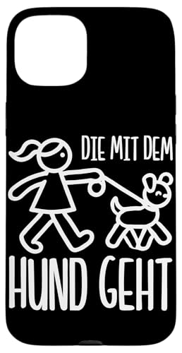 Die Mit Dem Hund Chillt Hundebesitzer Hundeliebhaber Lustige Hülle für iPhone 15 Plus von Süßer Sarkasmus Welpenliebhaber Hundebesitzer