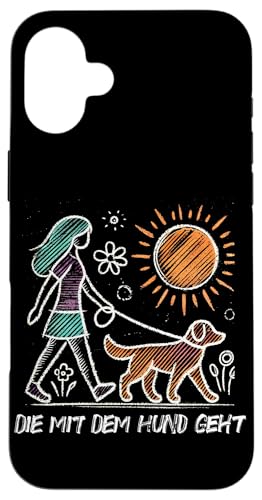 Die Mit Dem Hund Chillt Hundebesitzer Hundeliebhaber Lustige Hülle für iPhone 16 Plus von Süßer Sarkasmus Welpenliebhaber Hundebesitzer