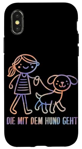 Die Mit Dem Hund Chillt Hundebesitzer Hundeliebhaber Lustige Hülle für iPhone X/XS von Süßer Sarkasmus Welpenliebhaber Hundebesitzer