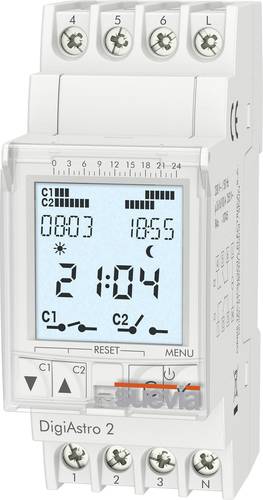 Suevia DigiAstro 2 Hutschienen-Zeitschaltuhr digital 230 V/AC 4000W Suevia DigiAstro 2 Hutschienen-Zeitschaltuhr digital 230 V/AC 4000W von Suevia