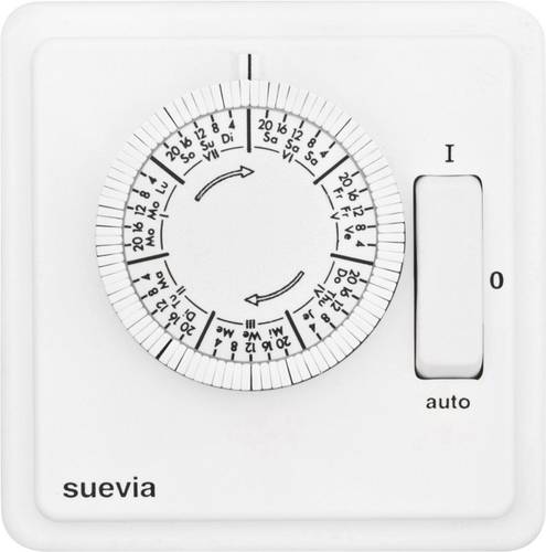 Suevia SU280439 Unterputz-Zeitschaltuhr analog Wochenprogramm 2200W IP20 EIN/AUTO/AUS-Programm von Suevia