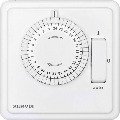 Suevia SU280447 Unterputz-Zeitschaltuhr analog Tagesprogramm 1200W IP20 EIN/AUTO/AUS-Programm von Suevia