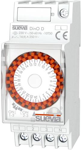 Suevia Zeitschaltuhr für Hutschiene Betriebsspannung: 230 V/AC DinO D 1 Wechsler 16A 250 V/AC Tages von Suevia