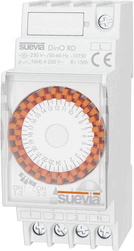 Suevia Zeitschaltuhr für Hutschiene Betriebsspannung: 230 V/AC DinO RD 1 Wechsler 16A 250 V/AC Tage von Suevia
