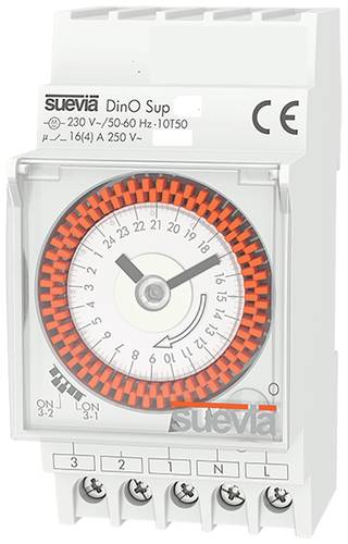 Suevia Zeitschaltuhr für Hutschiene Betriebsspannung: 230 V/AC DinO Sup D 1 Wechsler 16A 250 V/AC T von Suevia