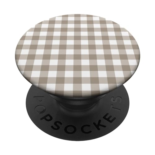 Beige-weißes Gingham-Retro-Picknick-Karomuster PopSockets mit austauschbarem PopGrip Beige-weißes Gingham-Retro-Picknick-Karomuster PopSockets mit austauschbarem PopGrip von SugarLoaf Graphics