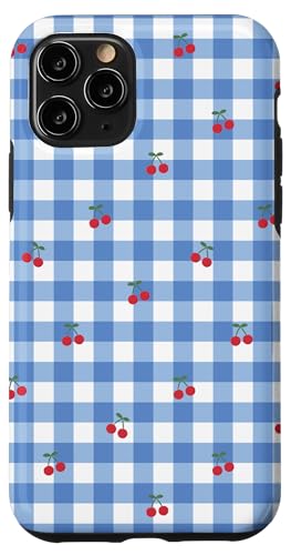 Hülle für iPhone 11 Pro Niedliches rotes Kirschen-Retro-blaues Gingham-Muster Hülle für iPhone 11 Pro Niedliches rotes Kirschen-Retro-blaues Gingham-Muster von SugarLoaf Graphics