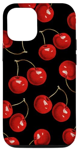 Hülle für iPhone 12/12 Pro Lebendiges rotes Kirschmuster, künstlerisch, modern Hülle für iPhone 12/12 Pro Lebendiges rotes Kirschmuster, künstlerisch, modern von SugarLoaf Graphics