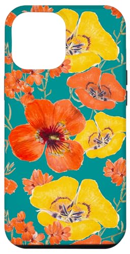 Hülle für iPhone 12 Pro Max Vintages Mohn-Blumenmuster-Aquamarin-Türkis-Grün Hülle für iPhone 12 Pro Max Vintages Mohn-Blumenmuster-Aquamarin-Türkis-Grün von SugarLoaf Graphics