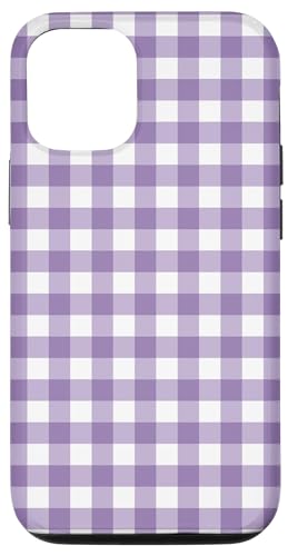 Hülle für iPhone 14 Pro Lila und weißes kariertes Retro-Picknick-Gingham-Muster von SugarLoaf Graphics