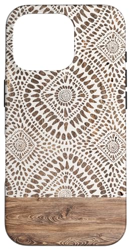 Hülle für iPhone 16 Pro Rustikales Boho-Ethno-Muster, minimalistisches Beige-Design von SugarLoaf Graphics