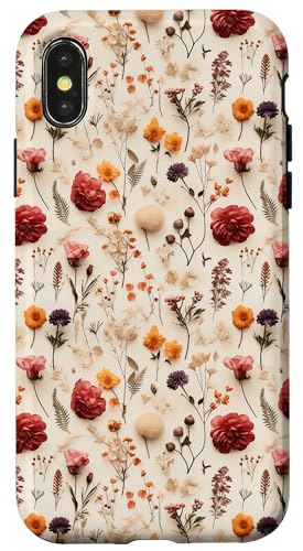 Hülle für iPhone X/XS Beiger Botanischer Garten blüht mit elegantem Blumenmuster Hülle für iPhone X/XS Beiger Botanischer Garten blüht mit elegantem Blumenmuster von SugarLoaf Graphics