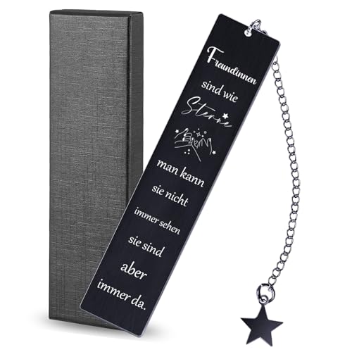 Sugeru Metall Lesezeichen,Lesezeichen Personalisiert,Inspirierendes Lesezeichen Dankeschön Bookmark mit Anhänger,Glücksbringer,für Frauen Lehrerinnen Freunde Geburtstagsgeschenk (Freunde-Schwarz) von Sugeru