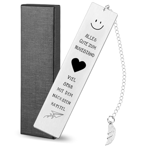 Sugeru Metall Lesezeichen,Lesezeichen Personalisiert,Inspirierendes Lesezeichen Dankeschön Bookmark mit Anhänger,Glücksbringer,für Freunde Weihnachtsgeschenke Geburtstagsgeschenk (RUHESTAND) von Sugeru