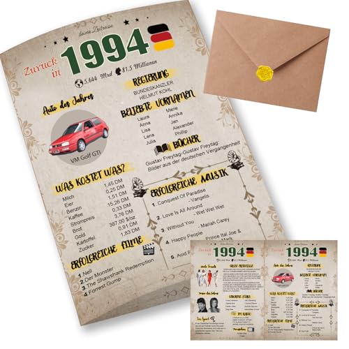 Sugeru Besondere Geburtstagskarte 31 mit Umschlag | 1994 Jahrgang Geschenk | 31 geburtstag frau mann | Sechzigsten Geburtstagsdeko lustig,Tolle Geschenkidee,Chronik,Karte,Jubiläum- DIN A5 (31 Jahre) von Sugeru