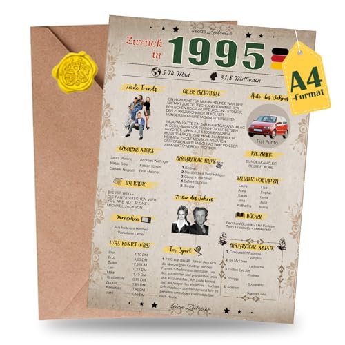 Sugeru Besondere Geburtstagskarte 70 mit Umschlag | 1954 Jahrgang Geschenk | 70 geburtstag frau mann | Sechzigsten Geburtstagsdeko lustig,Tolle Geschenkidee,Chronik,Karte,Jubiläum- DIN A4 (30 Jahre) von Sugeru